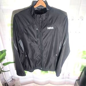 NRA Jacket Mens XL Black Soft Shell Full Zip Fleece Lined Lightweight Jacket‎